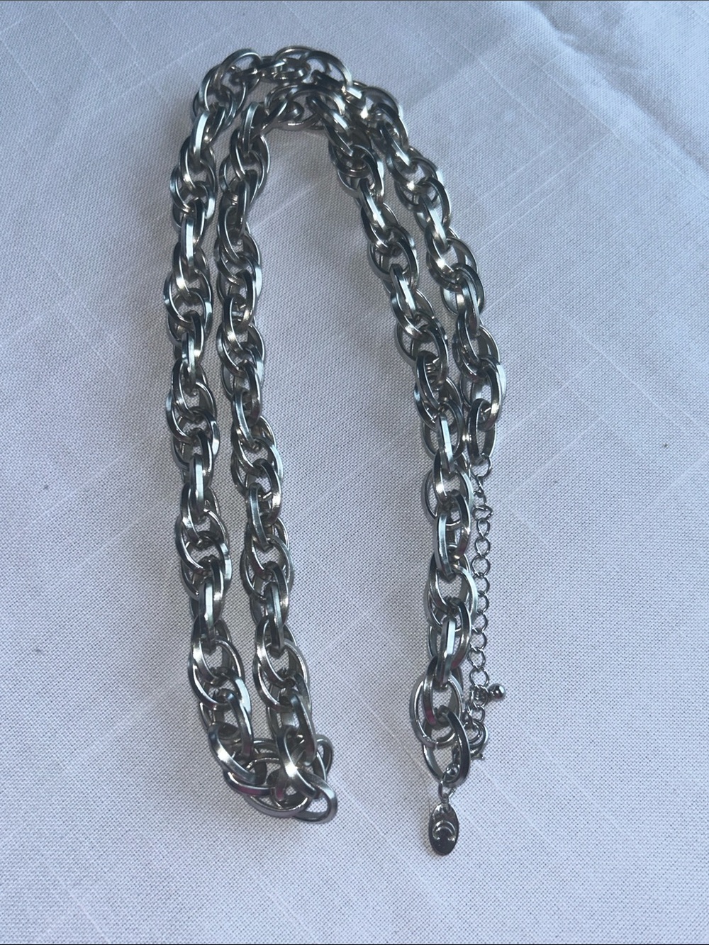 Steel Silvertone Chain Necklace - Unisex Jewelry